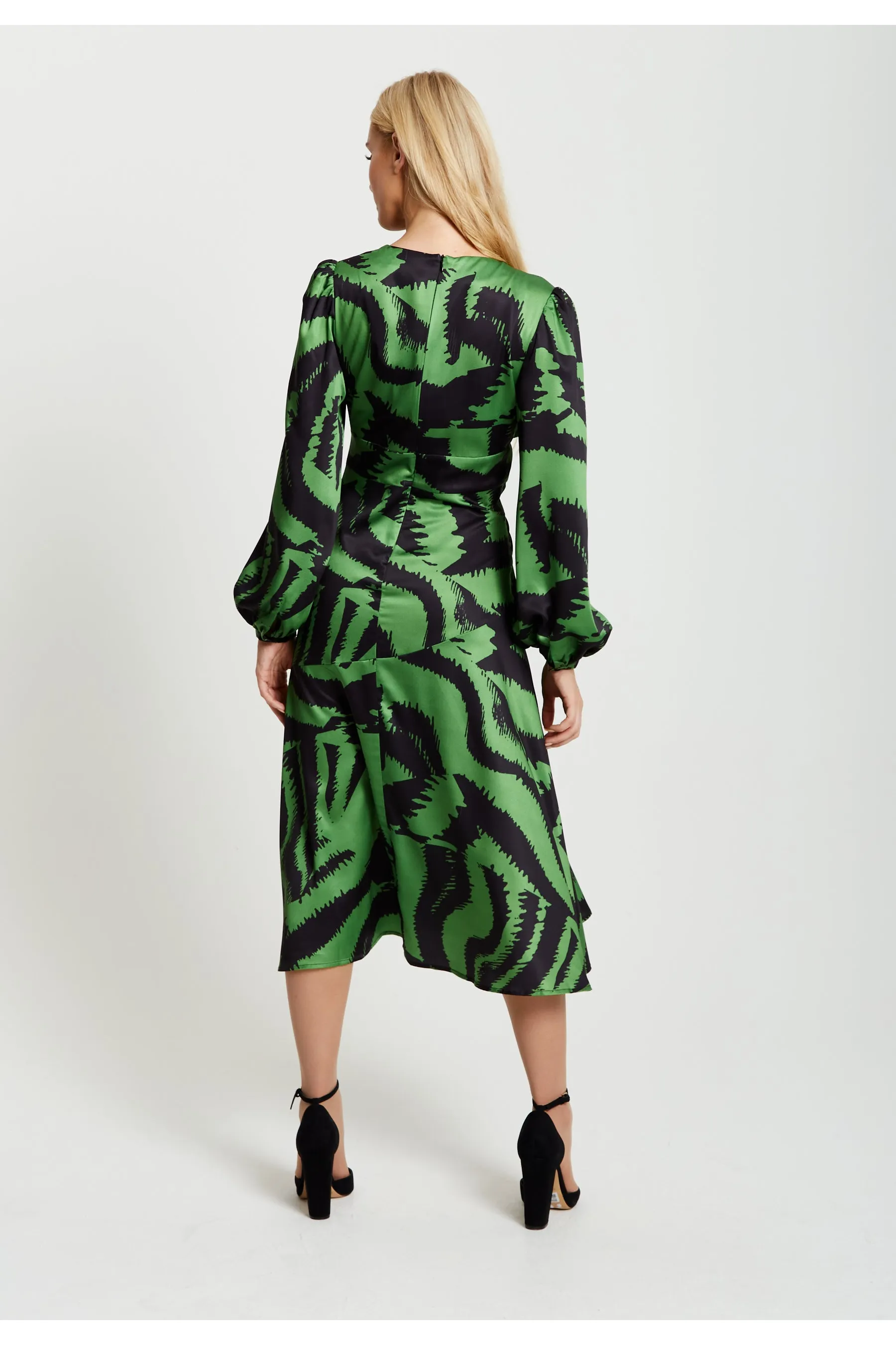 Zebra Print Midi Dress In Green And Black by Liquorish sold by Goddiva product image thumbnail 3