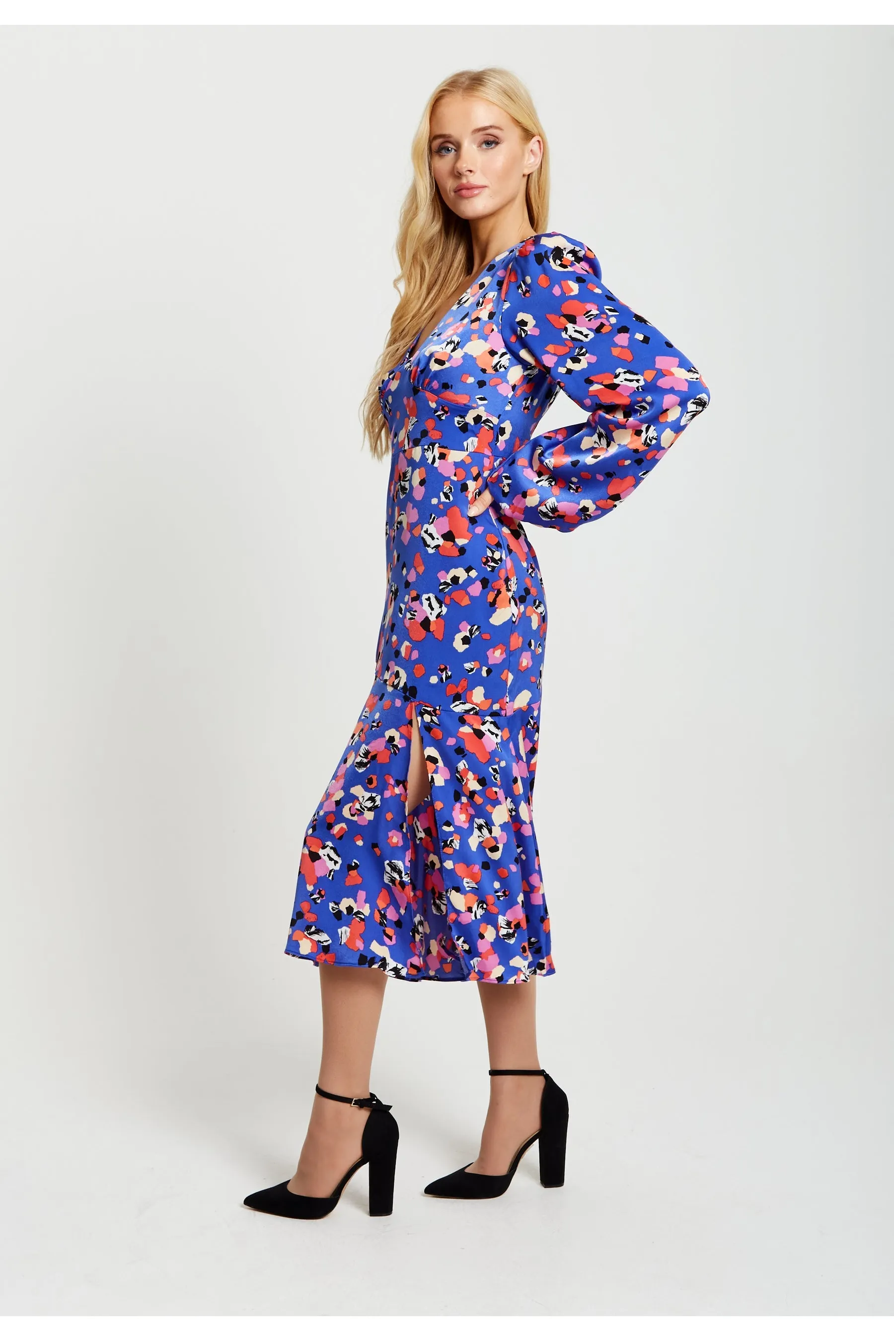 Multicolour Abstract Dot Print Midi Dress by Liquorish sold by Goddiva product image thumbnail 3