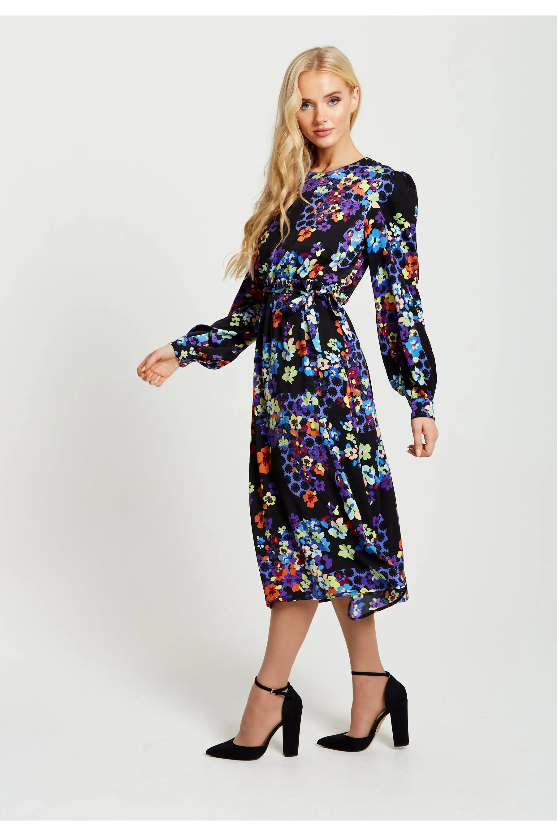Speckle Floral Print Midi Dress by Liquorish sold by Goddiva product image thumbnail 3