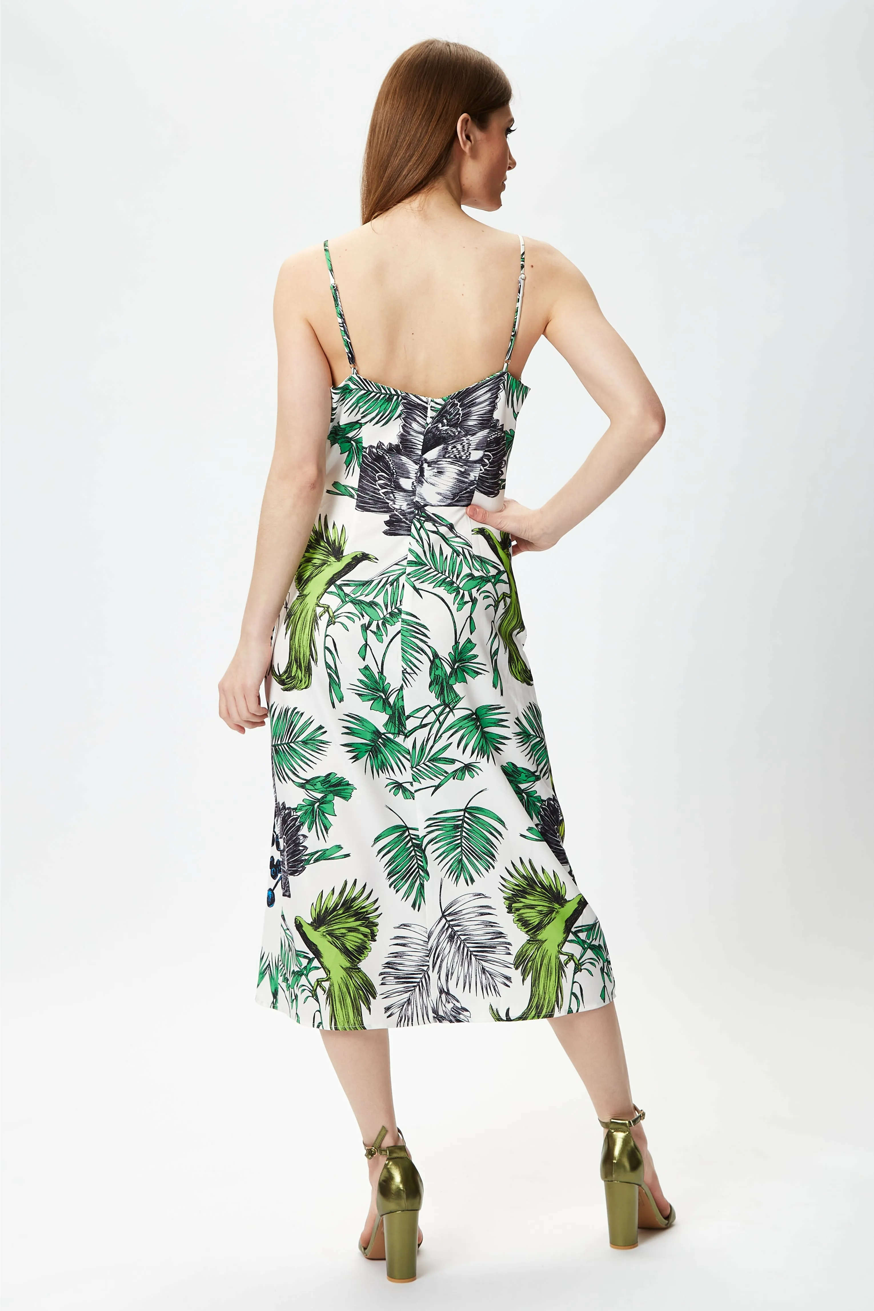 Bird And Floral Print Midi Wrap Dress by Liquorish sold by Goddiva product image thumbnail 4