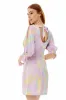 Mini Abstract Brush Stroke Print Dress In Lilac by Liquorish sold by Goddiva