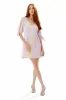 Mini Abstract Brush Stroke Print Dress In Lilac by Liquorish sold by Goddiva