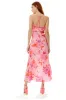 Liquorish Cowl Neck Maxi Floral Print Dress In Pink sold by Goddiva