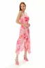 Liquorish Cowl Neck Maxi Floral Print Dress In Pink sold by Goddiva