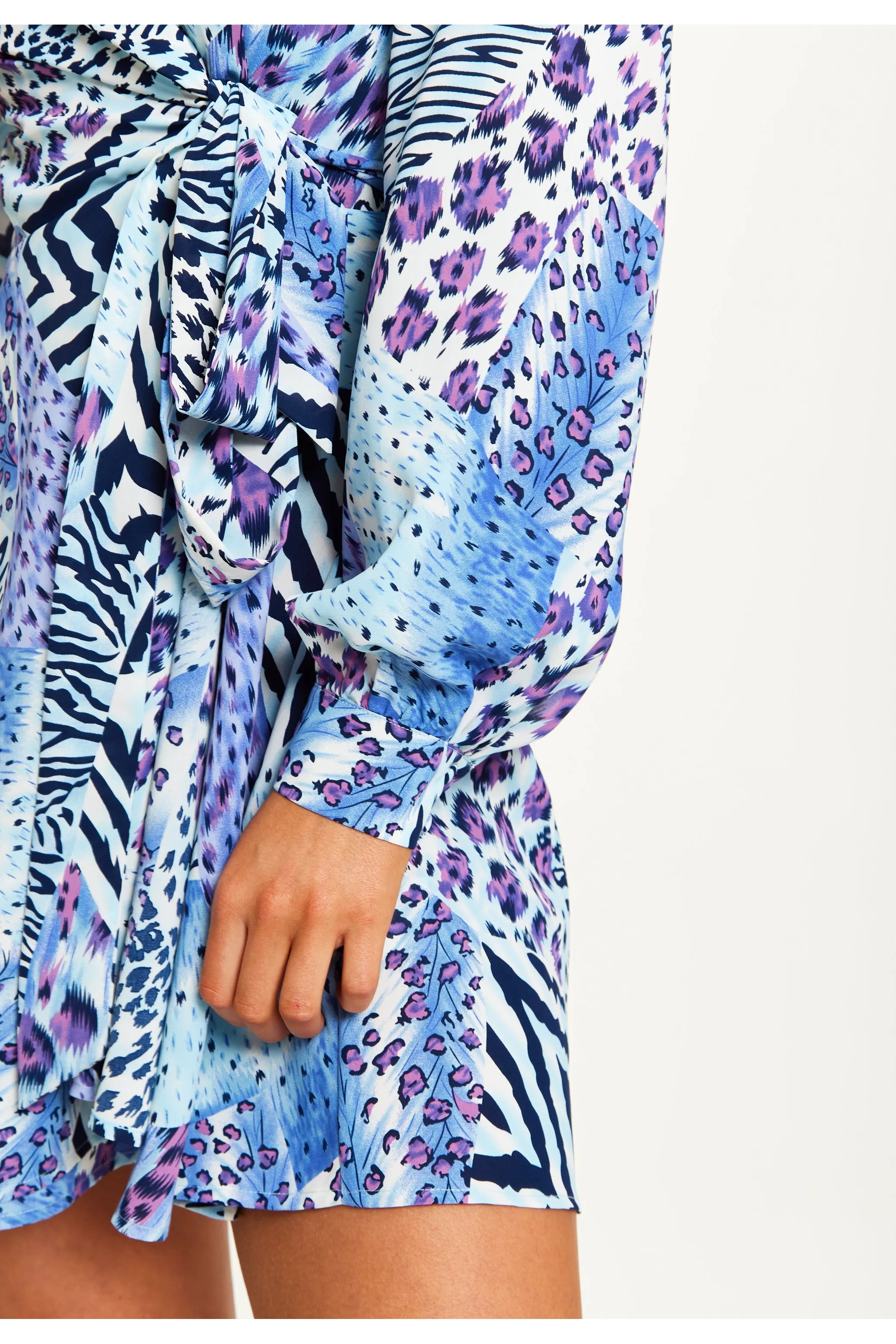 Mixed Animal Print Mini Wrap Dress by Liquorish sold by Goddiva product image thumbnail 5