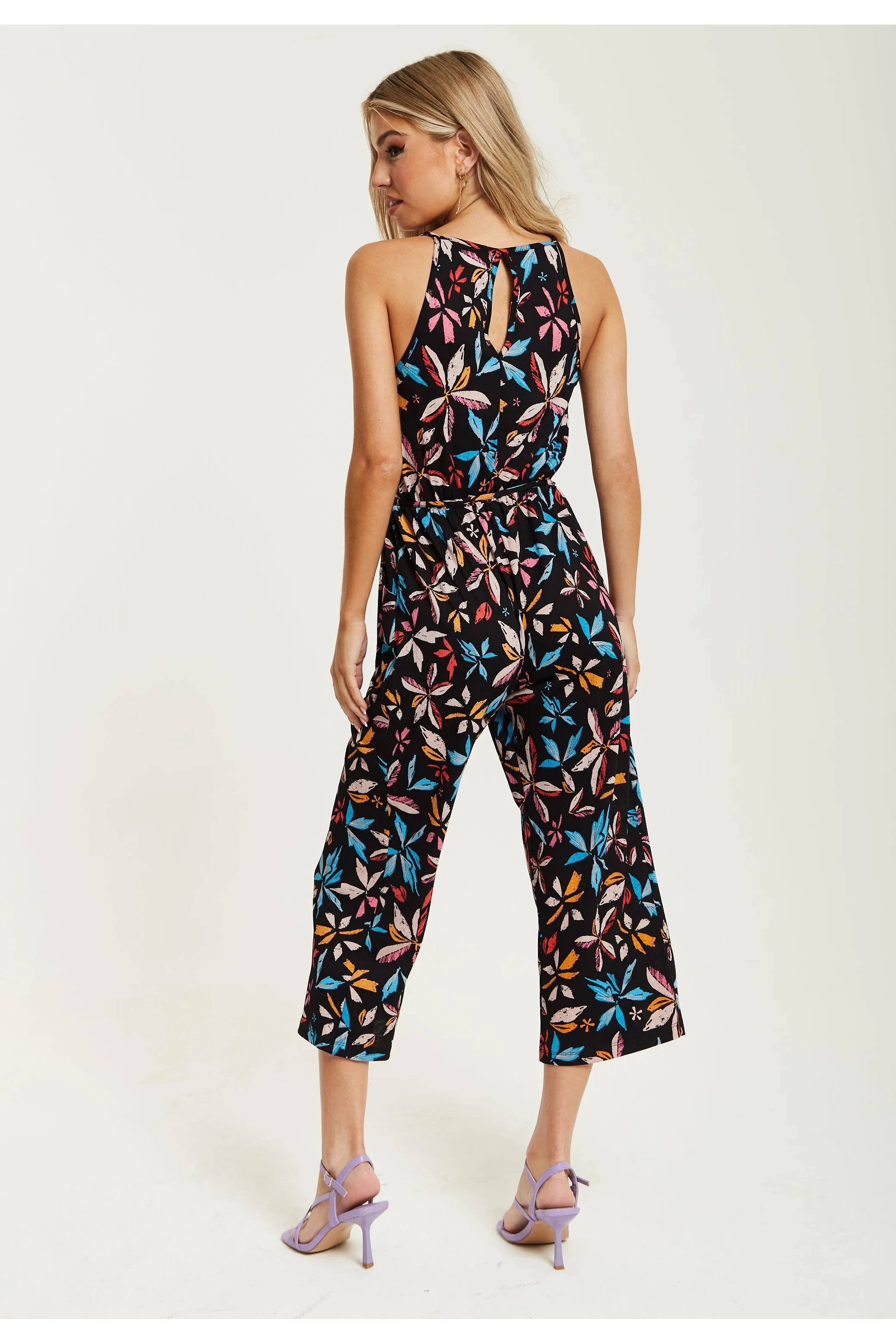 Floral Print Jumpsuit With Straight Legs by Liquorish sold by Goddiva product image thumbnail 5