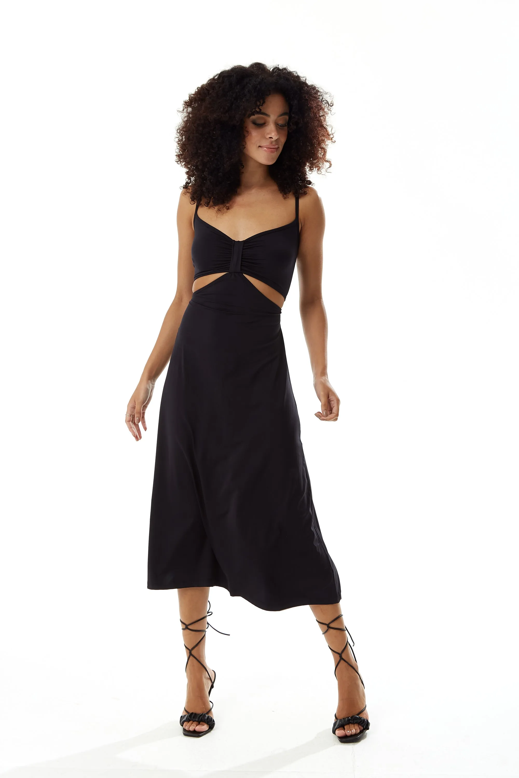 Black Cami Dress With Cut Out Details by Liquorish sold by Goddiva product image thumbnail 2