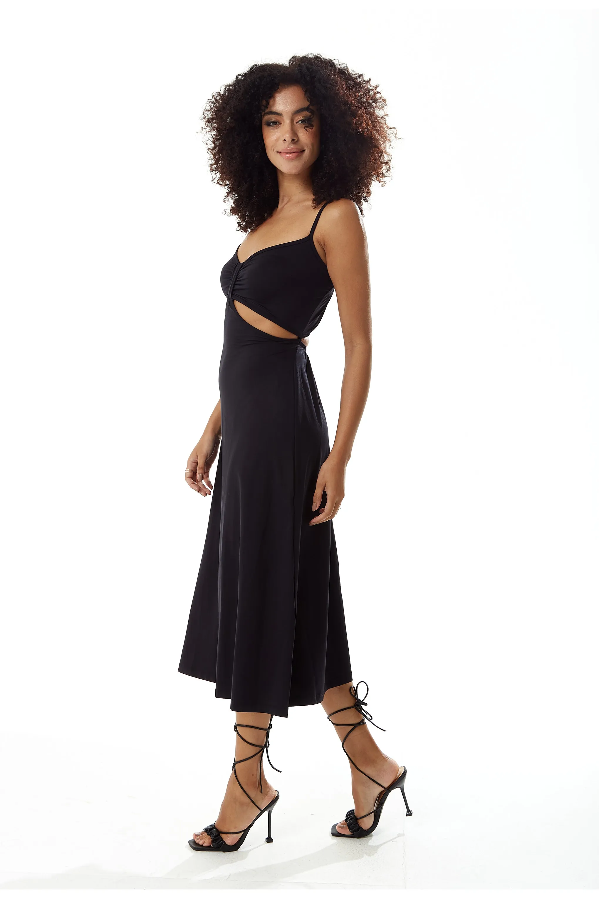 Black Cami Dress With Cut Out Details by Liquorish sold by Goddiva product image thumbnail 3