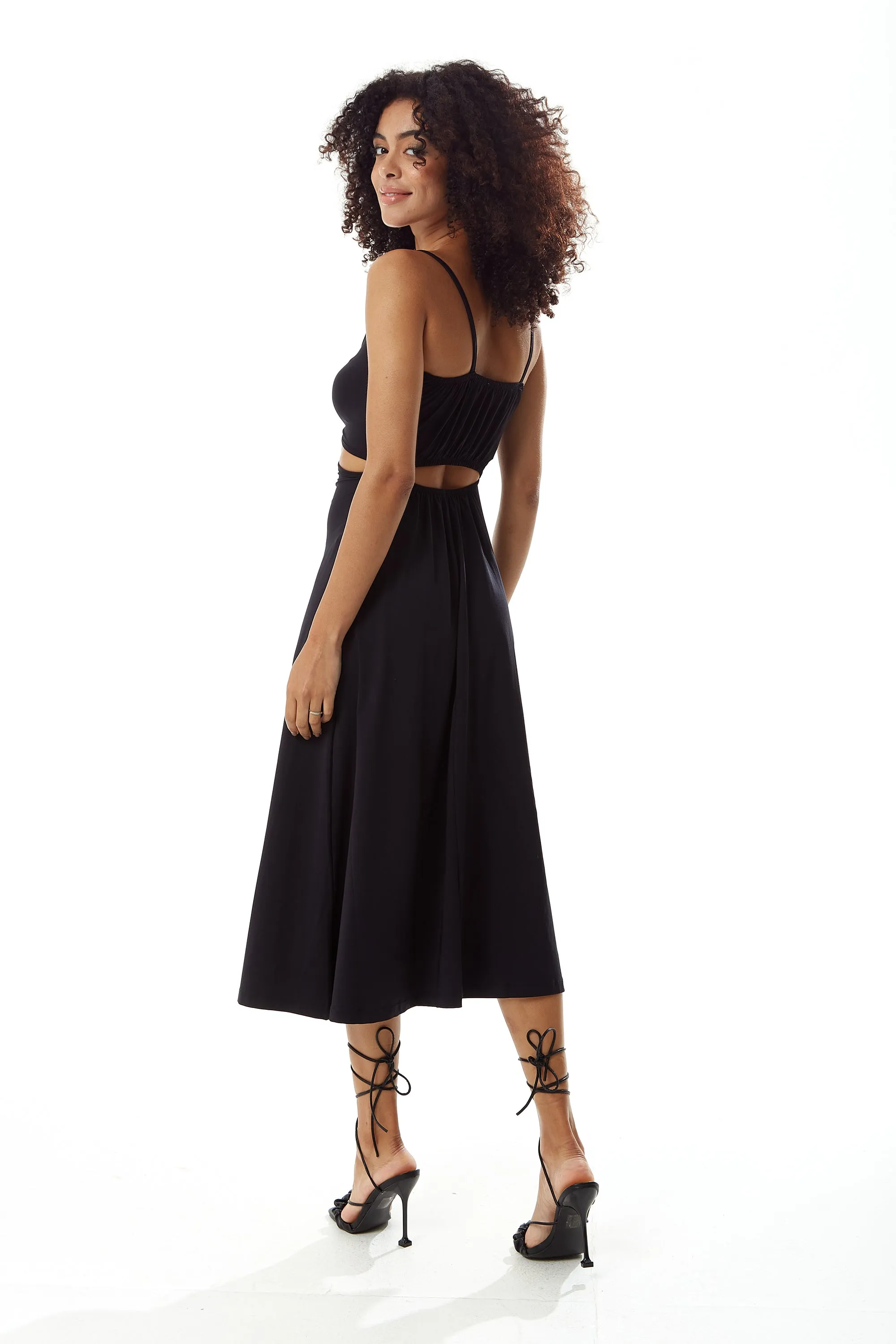 Black Cami Dress With Cut Out Details by Liquorish sold by Goddiva product image thumbnail 4
