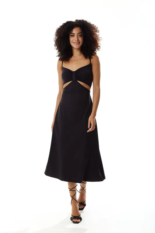 Black Cami Dress With Cut Out Details by Liquorish sold by Goddiva
