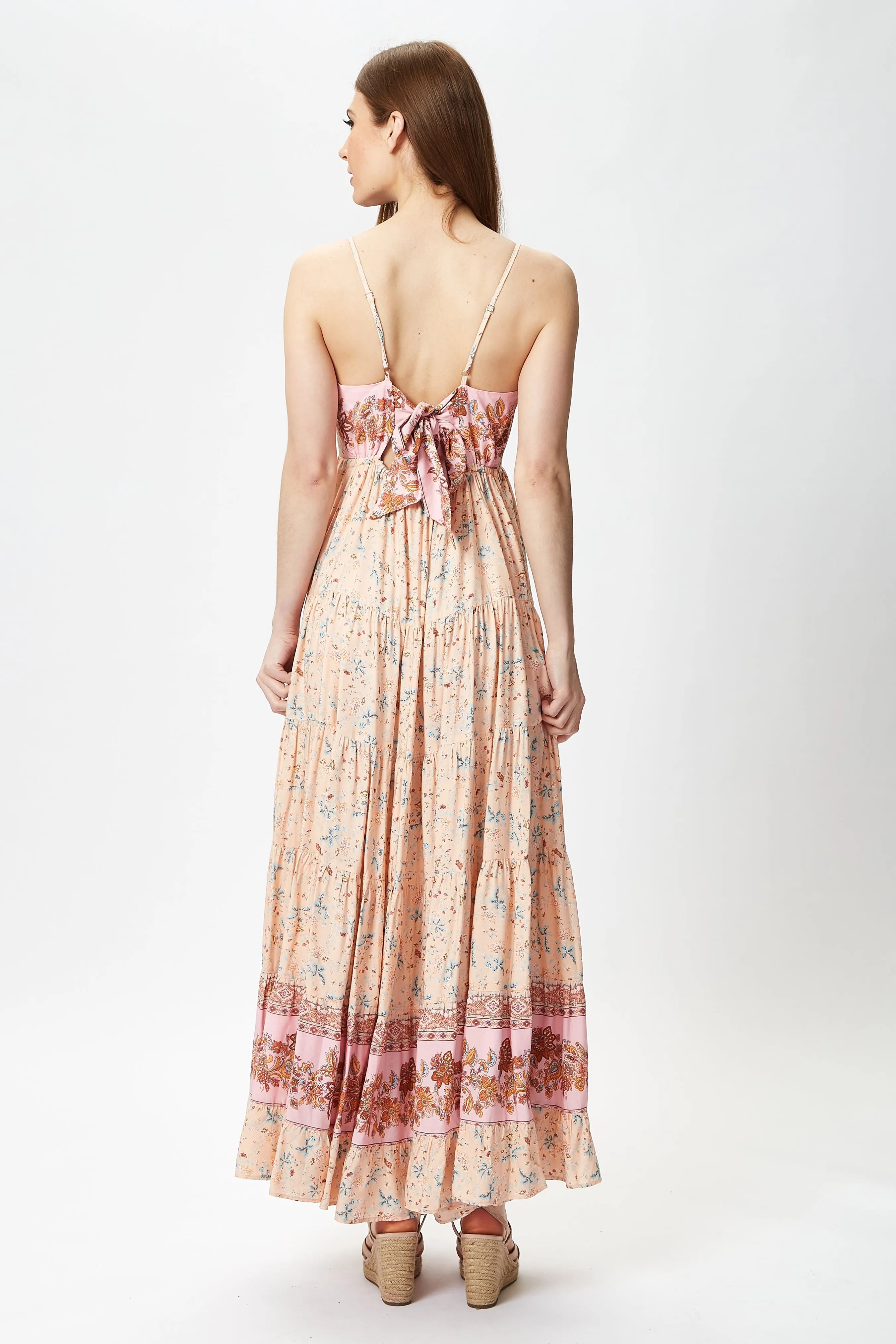 Liquorish Cami Maxi Dress In Nude Floral Print sold by Goddiva product image thumbnail 4