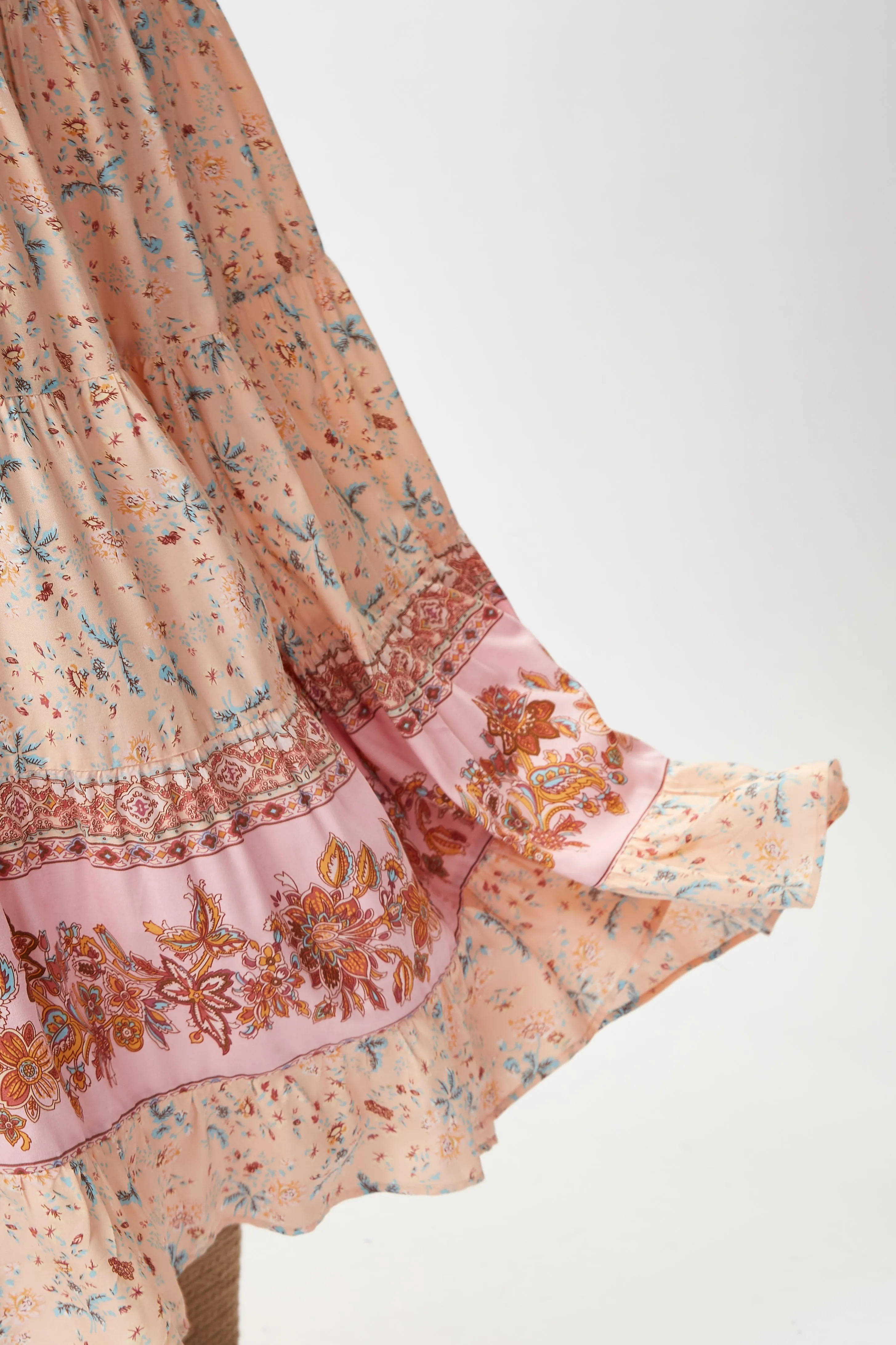 Liquorish Cami Maxi Dress In Nude Floral Print sold by Goddiva product image thumbnail 5