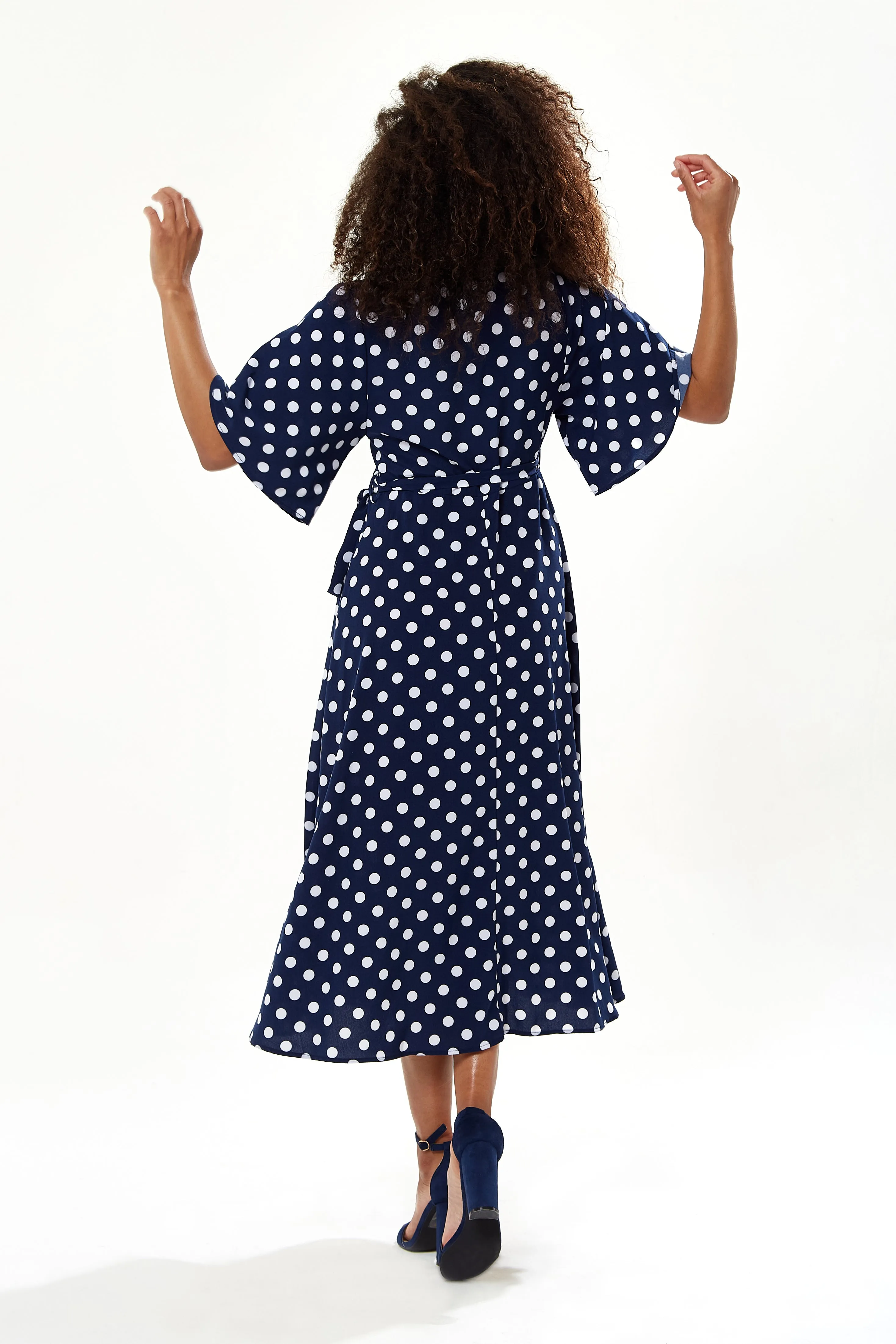 Liquorish Big Polka Dot Midi Wrap Dress sold by Goddiva product image thumbnail 3