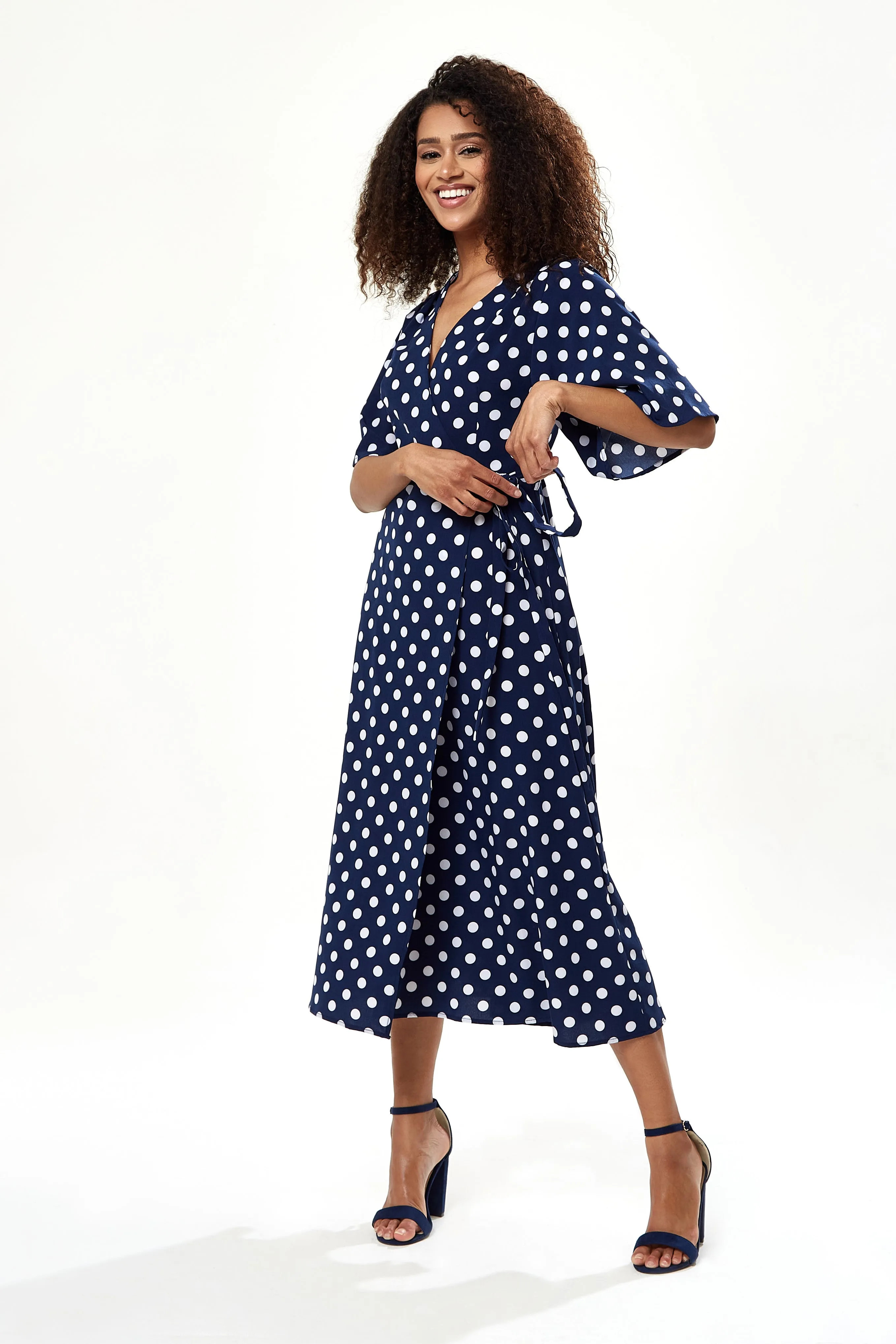 Liquorish Big Polka Dot Midi Wrap Dress sold by Goddiva product image thumbnail 2