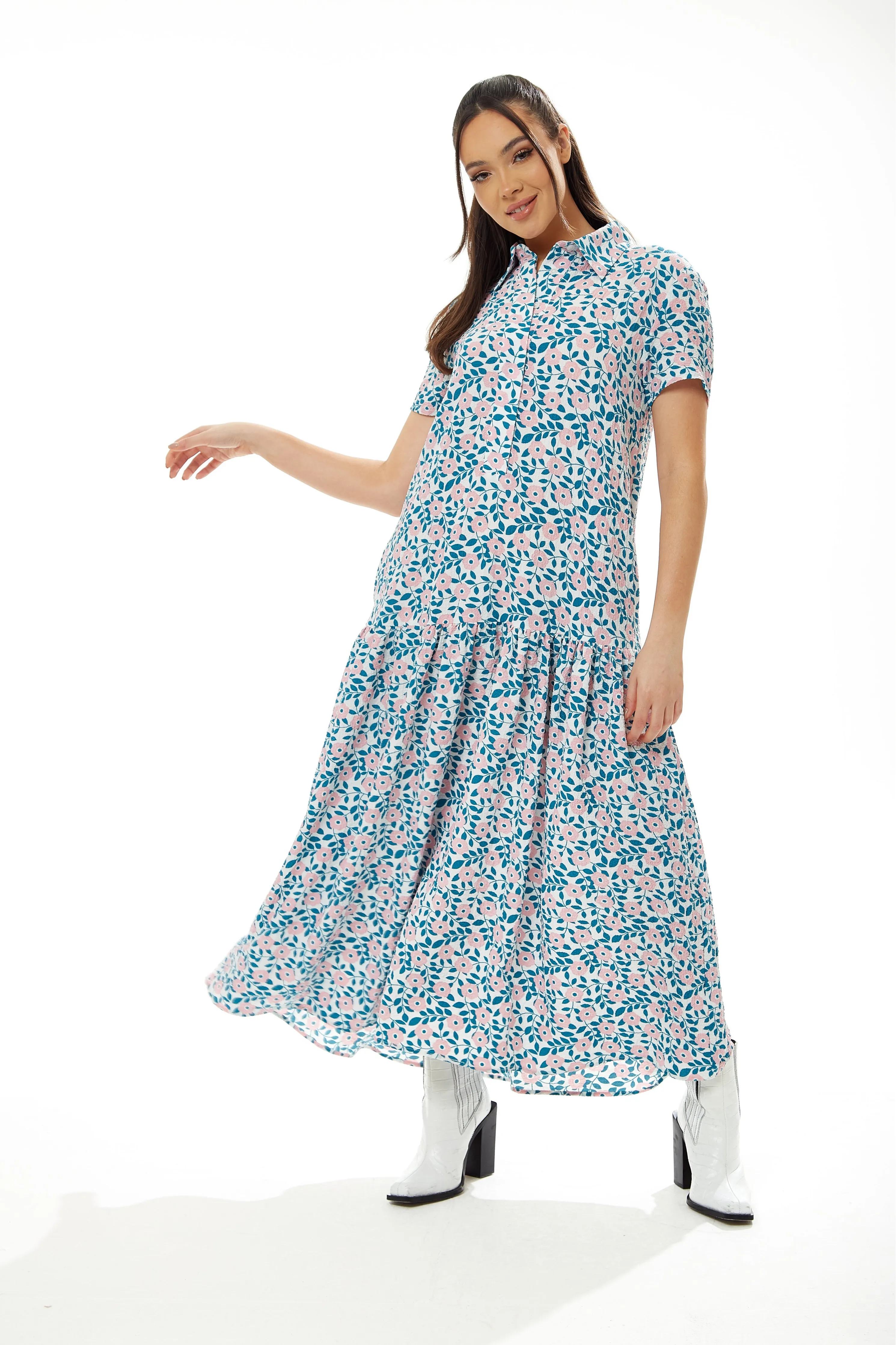 Liquorish Floral Print Oversized Maxi Dress sold by Goddiva product image thumbnail 2