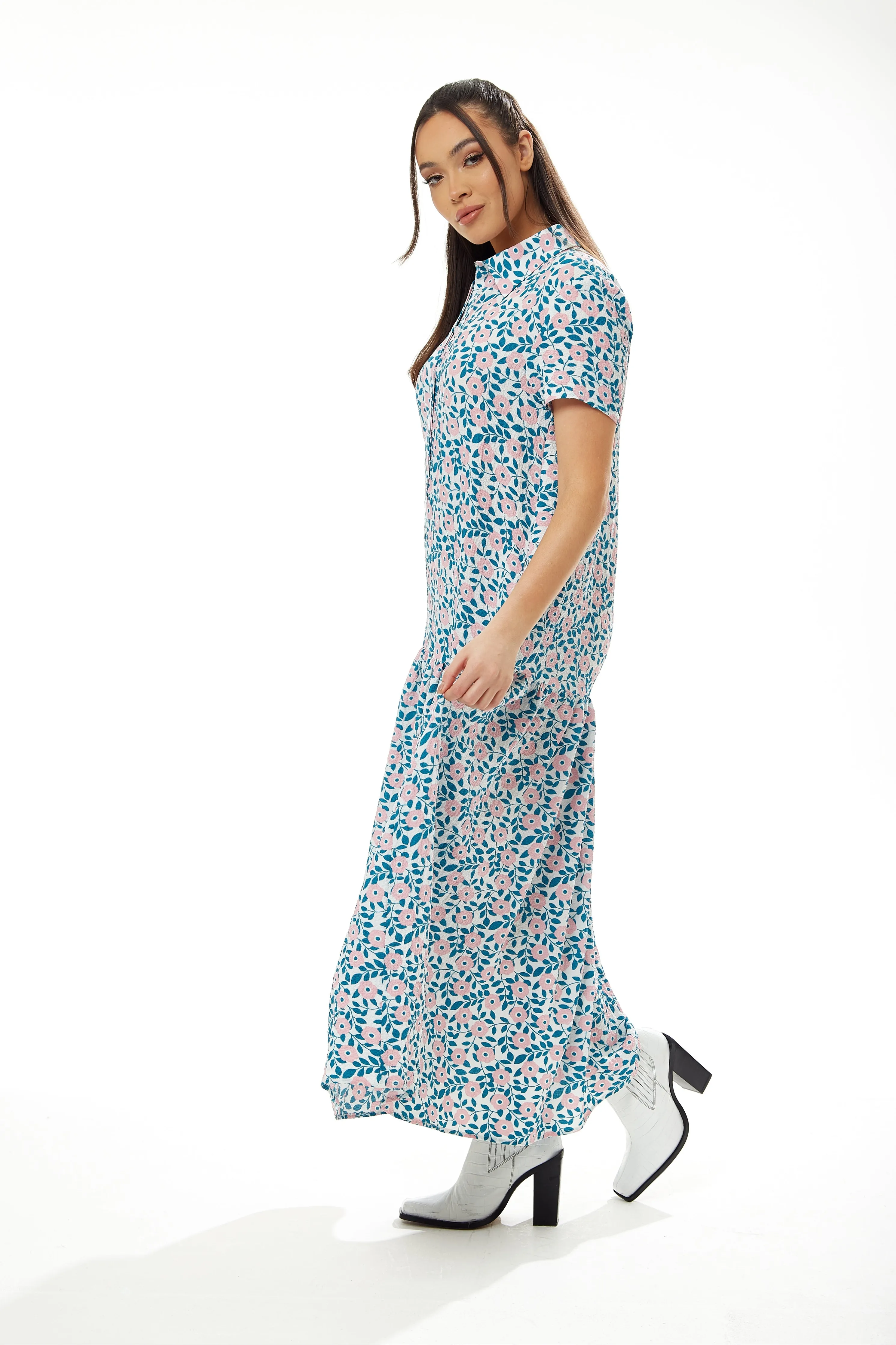 Liquorish Floral Print Oversized Maxi Dress sold by Goddiva product image thumbnail 3