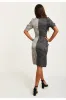 Mono Polka Dot Print Knot Front Midi Dress by Liquorish sold by Goddiva