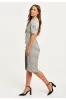 Mono Polka Dot Print Knot Front Midi Dress by Liquorish sold by Goddiva