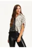 Monochrome Heart Print Shirt With Short Sleeves by Liquorish sold by Goddiva