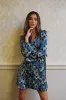 Gold Floral Black Polka Dot Print Mini Wrap Dress by Liquorish sold by Goddiva