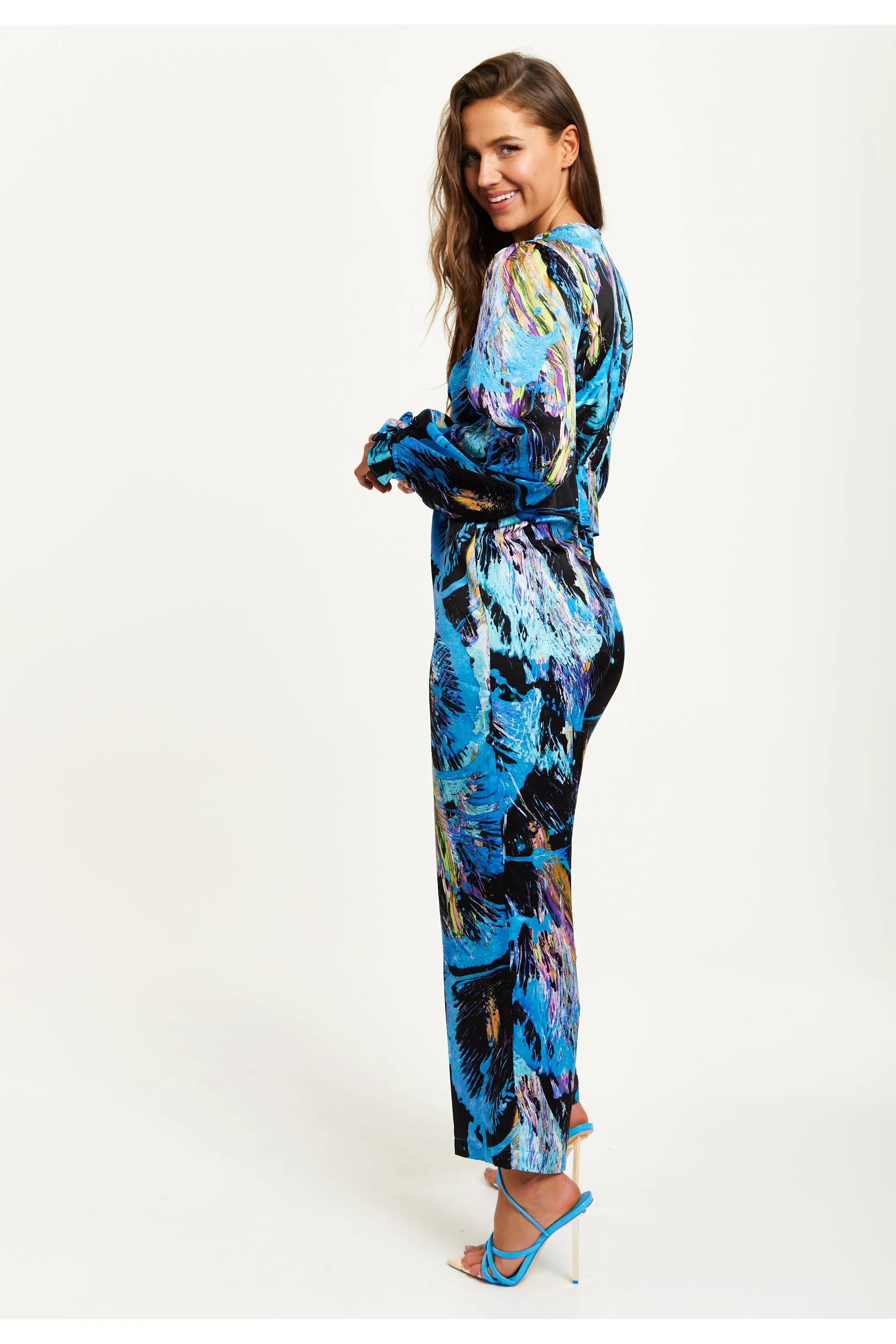 Multicolour Abstract Print Jumpsuit by Liquorish sold by Goddiva product image thumbnail 4