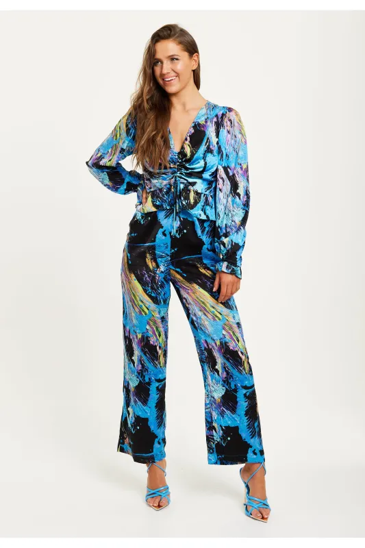 Multicolour Abstract Print Jumpsuit by Liquorish sold by Goddiva
