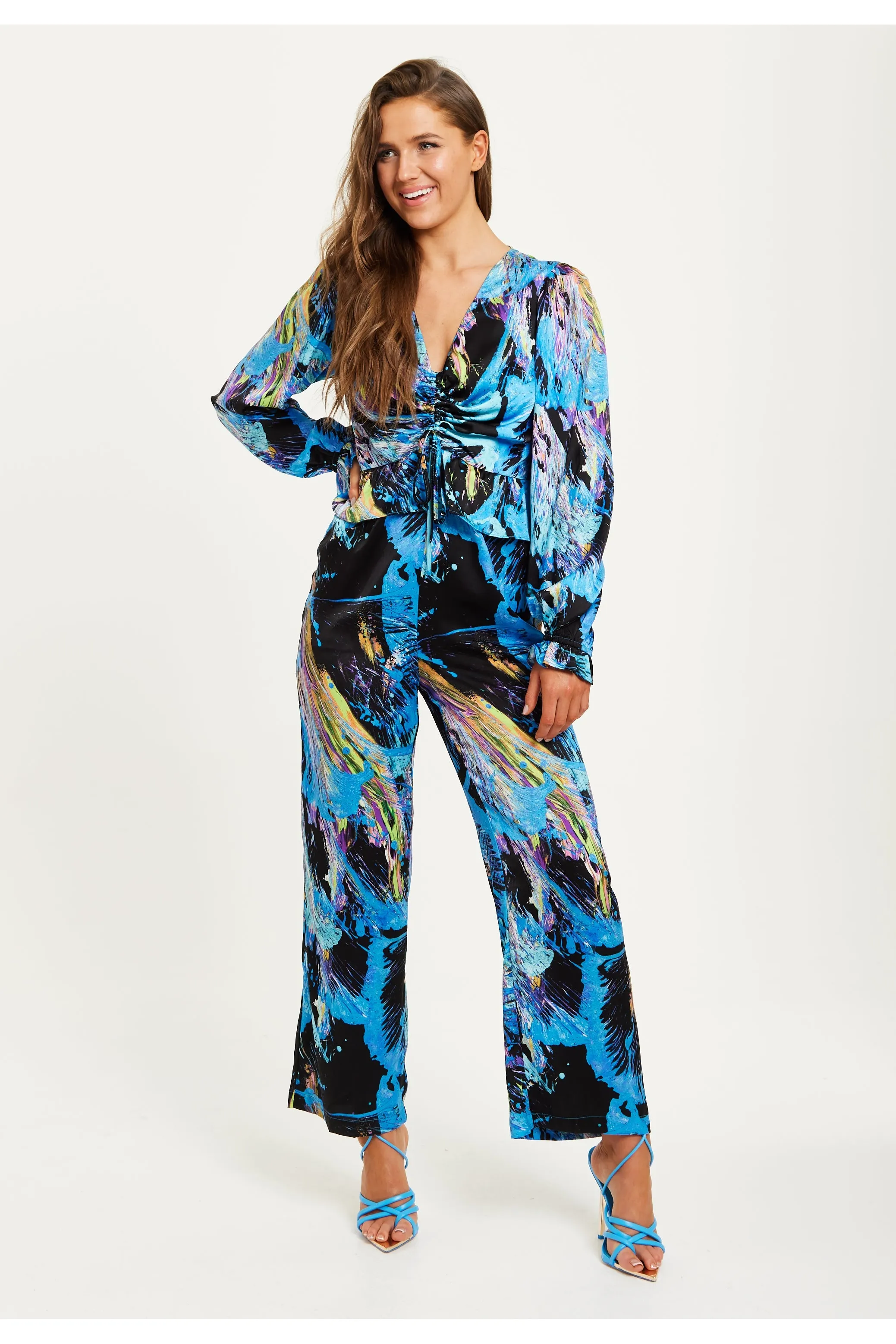 Multicolour Abstract Print Jumpsuit by Liquorish sold by Goddiva
