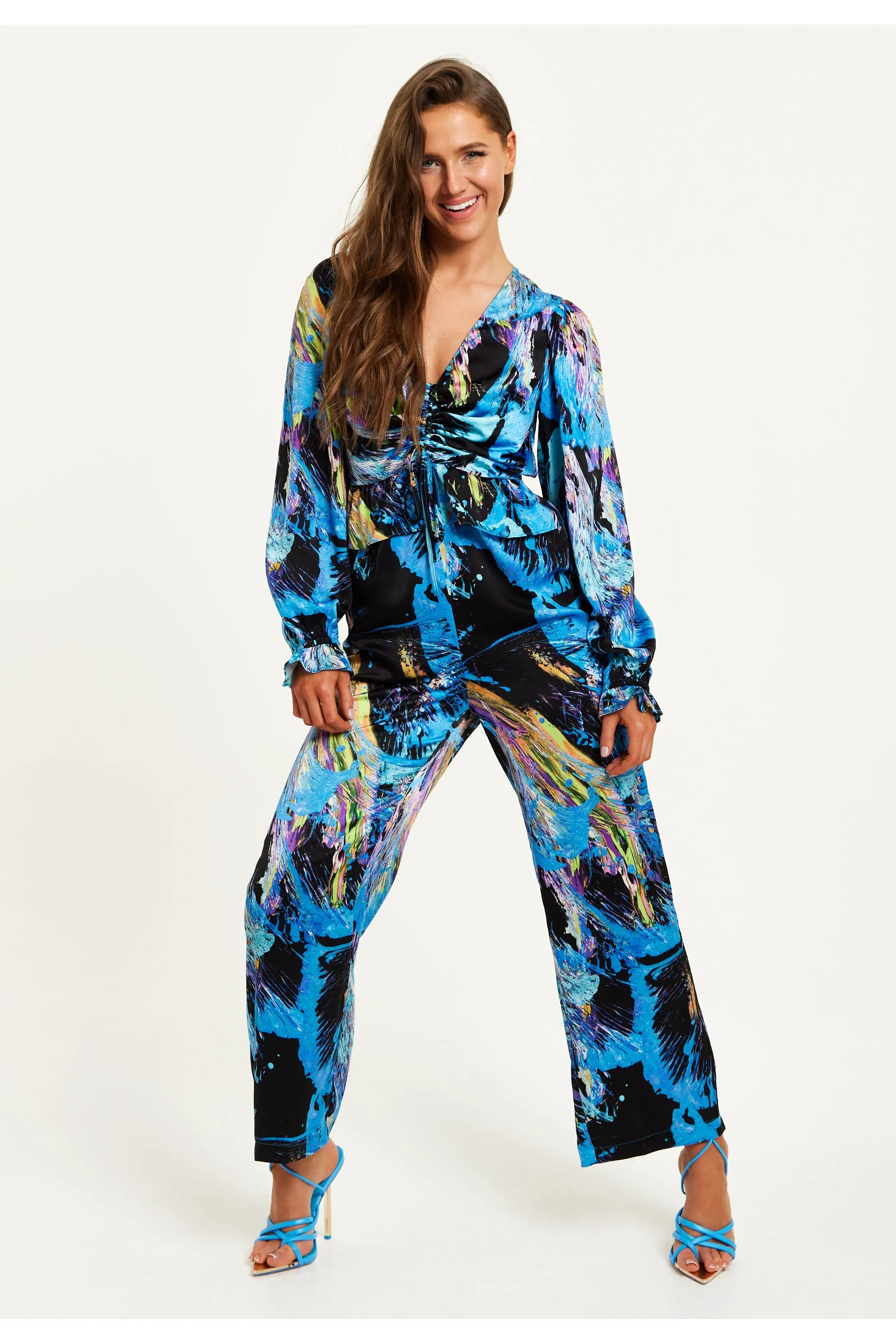 Multicolour Abstract Print Jumpsuit by Liquorish sold by Goddiva product image thumbnail 3
