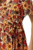 Liquorish Liquorish Floral Print Midi Wrap Dress In Orange And Red sold by Goddiva