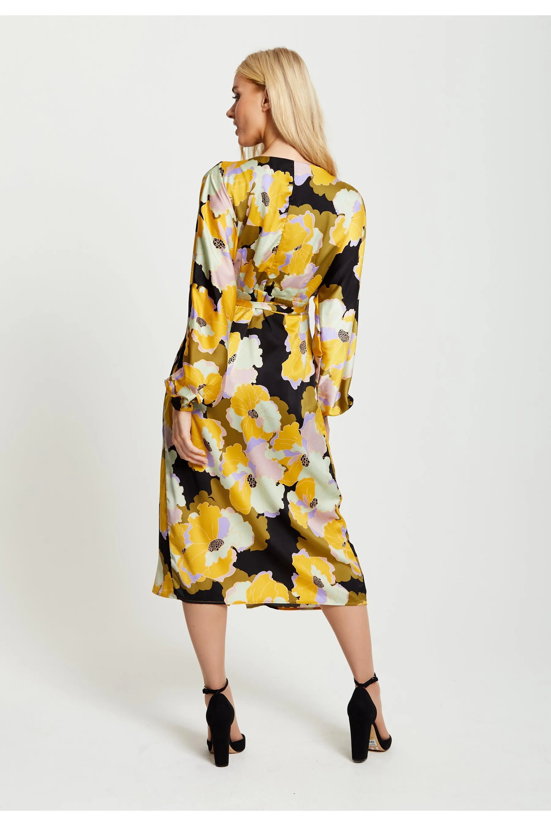 Liquorish Earth Tone Floral Print Midi Wrap Dress sold by Goddiva product image thumbnail 3