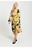Liquorish Earth Tone Floral Print Midi Wrap Dress sold by Goddiva
