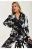 Mono Abstract Print Jumpsuit With Long Sleeves by Liquorish sold by Goddiva