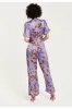 Purple Floral Wide Leg Jumpsuit With Angel Sleeves by Liquorish sold by Goddiva