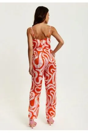 Pink And Red Abstract Print Jumpsuit by Liquorish sold by Goddiva product image thumbnail 5