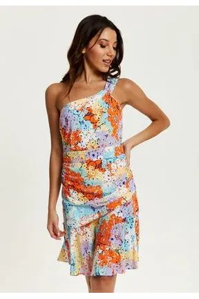 Liquorish Multicolour Floral Print One Shoulder Mini Dress sold by Goddiva product image thumbnail 3