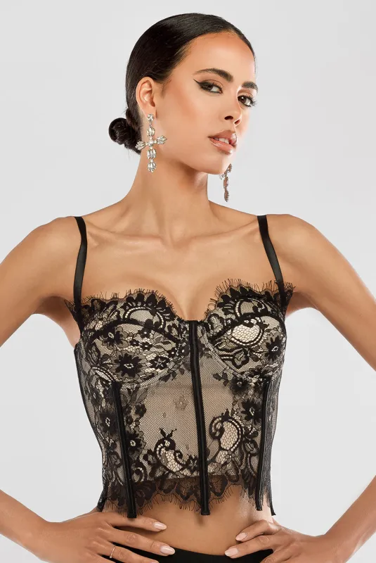 Cropped Lace Corset by Goddiva sold by Goddiva