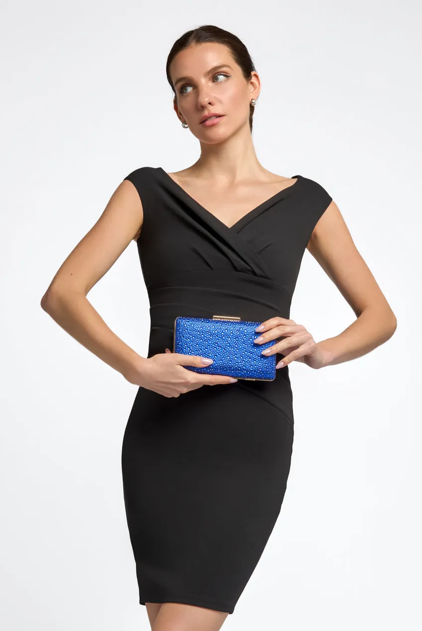 Royal Blue Glitter Evening Clutch Bag by Aftershock London sold by Goddiva product image thumbnail 4