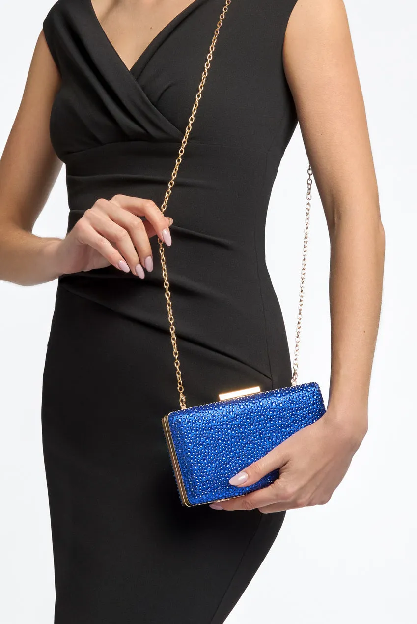 Royal Blue Glitter Evening Clutch Bag by Aftershock London sold by Goddiva product image thumbnail 3
