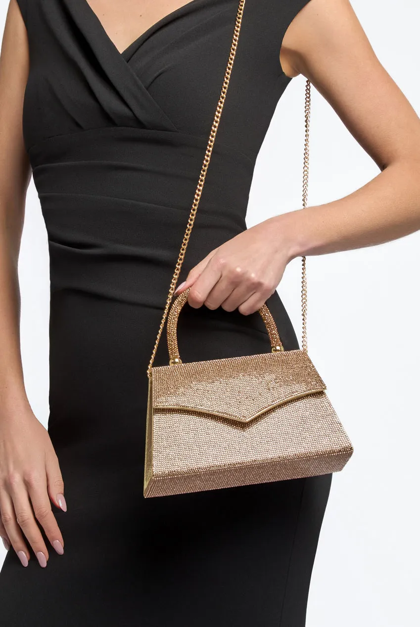 Aftershock London Gold Diamante Top Handle Bag sold by Goddiva product image thumbnail 5