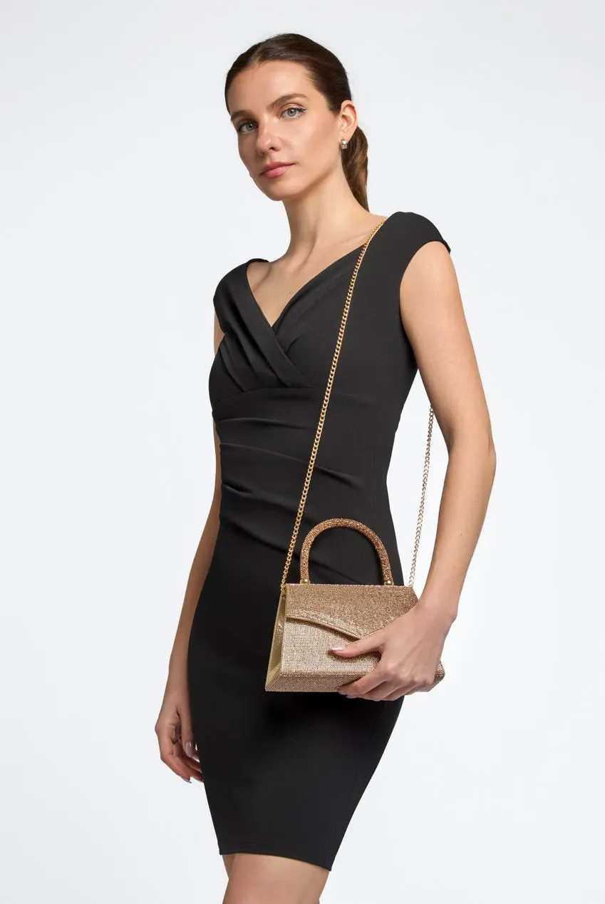 Aftershock London Gold Diamante Top Handle Bag sold by Goddiva product image thumbnail 2