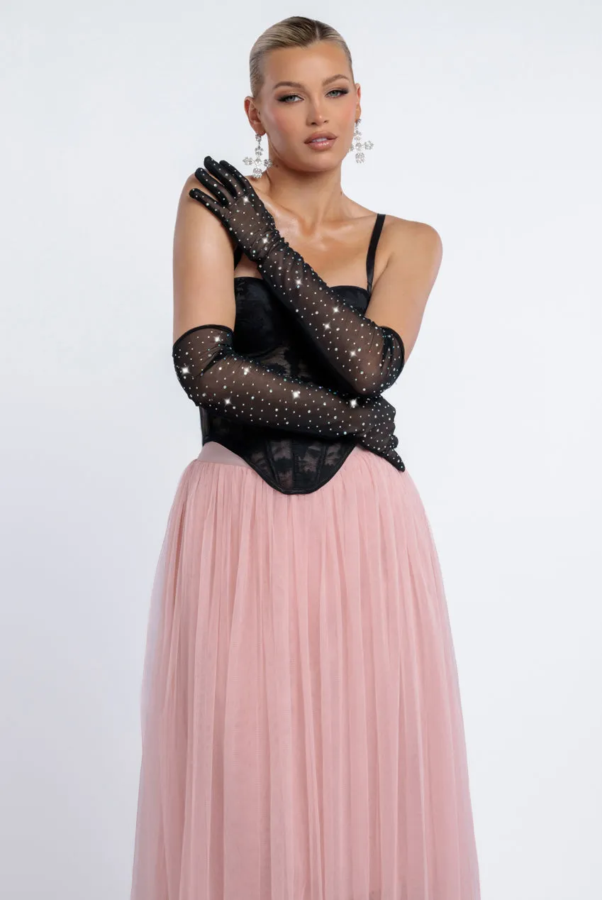Diamante Embellished Mesh Gloves by Goddiva sold by Goddiva product image thumbnail 5