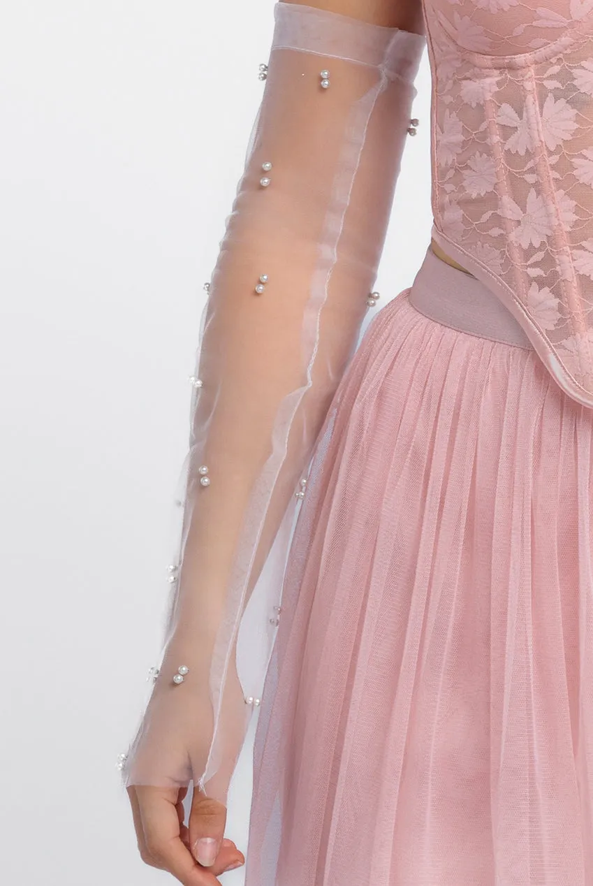 Embellished Fingerless Mesh Gloves by Goddiva sold by Goddiva product image thumbnail 4