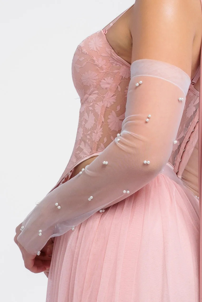 Embellished Fingerless Mesh Gloves by Goddiva sold by Goddiva product image thumbnail 2