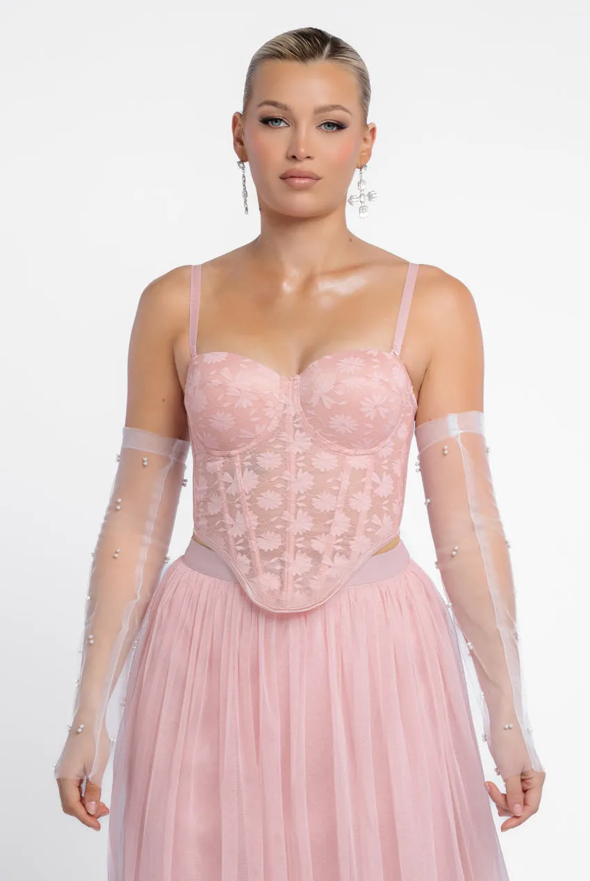 Embellished Fingerless Mesh Gloves by Goddiva sold by Goddiva product image thumbnail 3