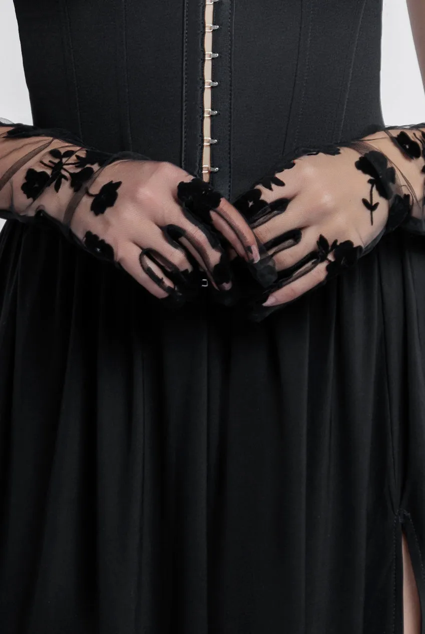 Embroidered Stretch Mesh Gloves by Goddiva sold by Goddiva product image thumbnail 3