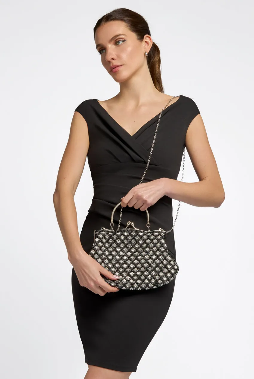 Black Beaded Soft Clutch Bag by Aftershock London sold by Goddiva product image thumbnail 4