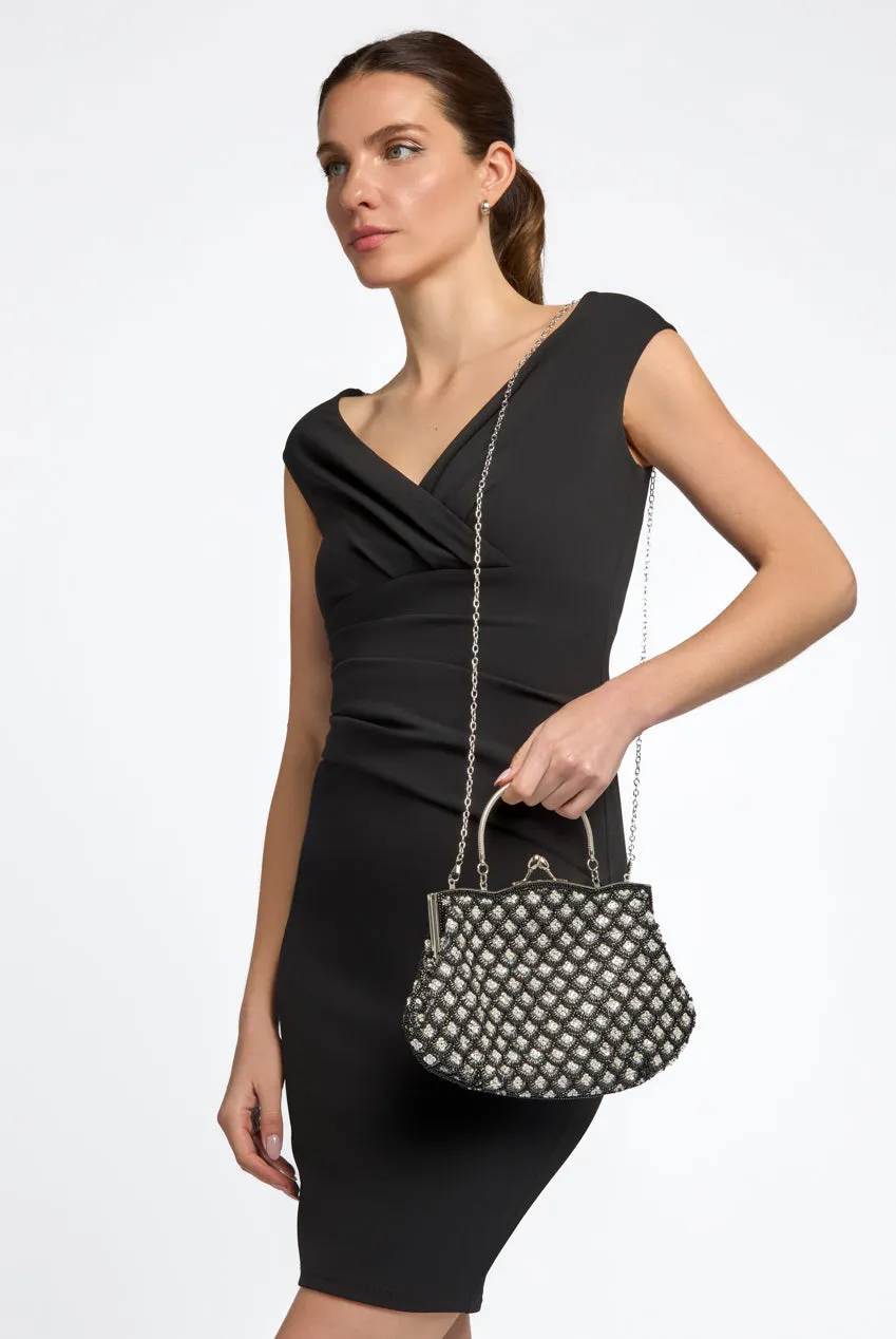 Black Beaded Soft Clutch Bag by Aftershock London sold by Goddiva product image thumbnail 2