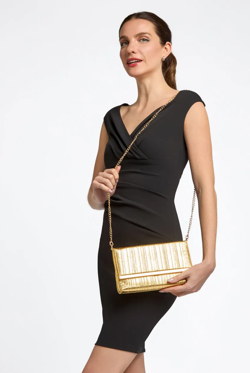 Gold Pleated Clutch Bag by Aftershock London sold by Goddiva product image thumbnail 2