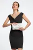 White Suede Clutch Bag With Knot Detail by Aftershock London sold by Goddiva