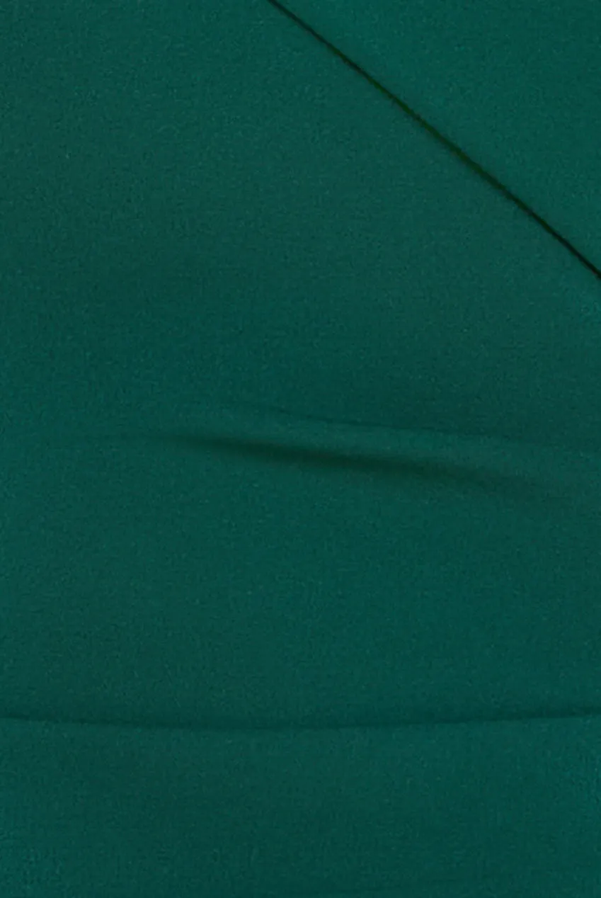 Scuba Crepe Off Shoulder Front Split Maxi Dress - Emerald Green by Goddiva sold by Goddiva product image thumbnail 4